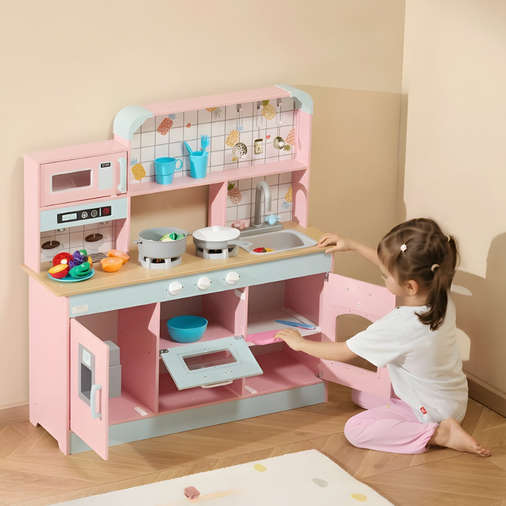 Cuisine enfant en bois rose avec four Tilda Kids