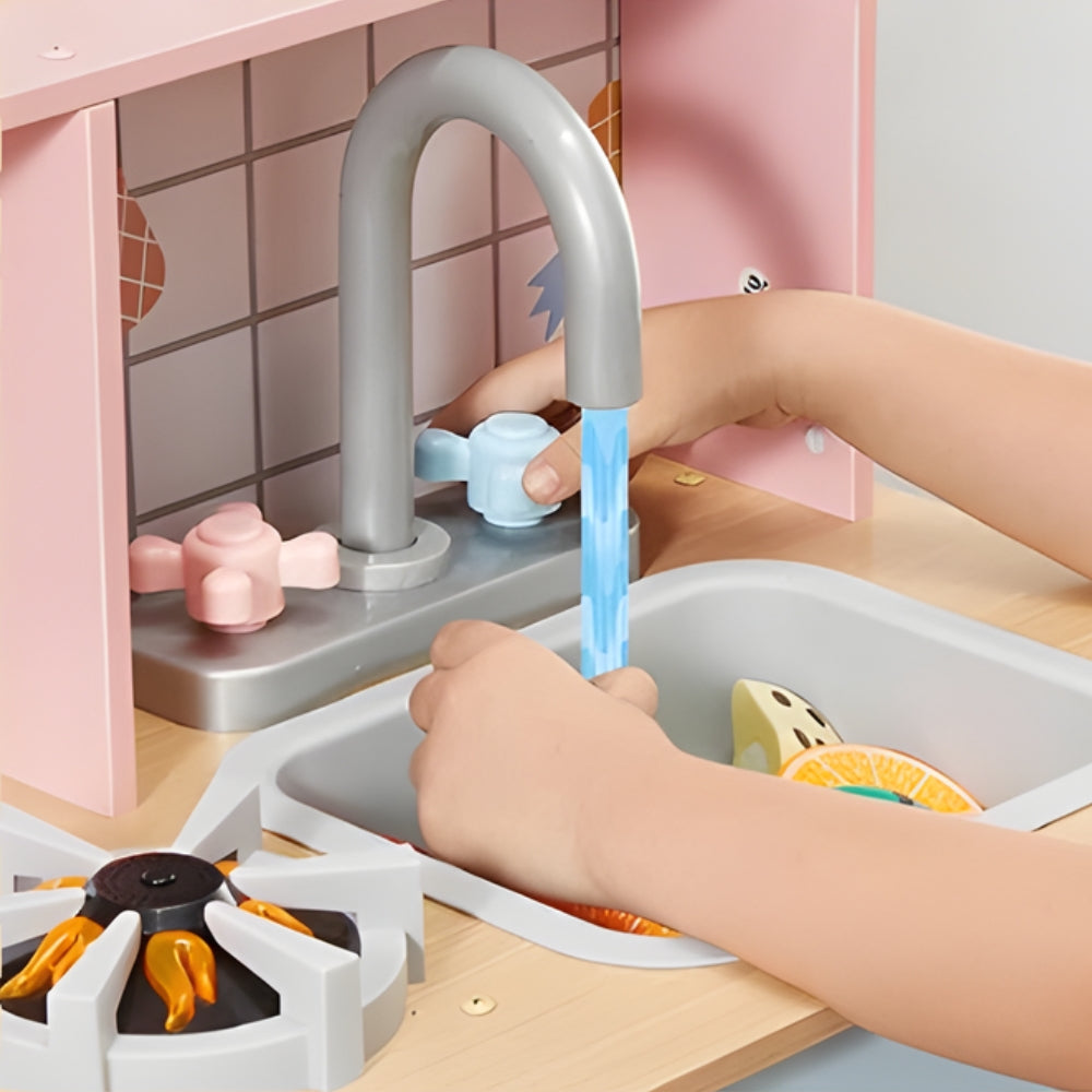 Cuisine enfant en bois rose avec four Tilda Kids