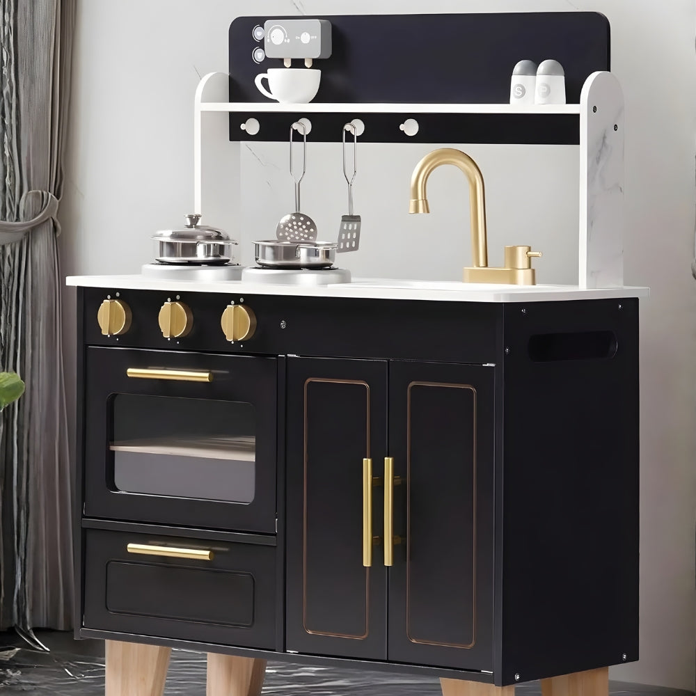 Cuisine enfant noir en bois avec four Tilda Kids