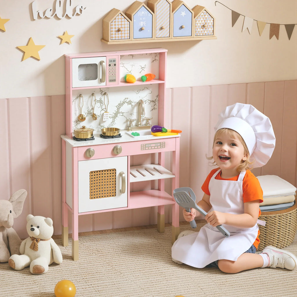 Cuisine enfant rose en bois avec four Tilda Kids