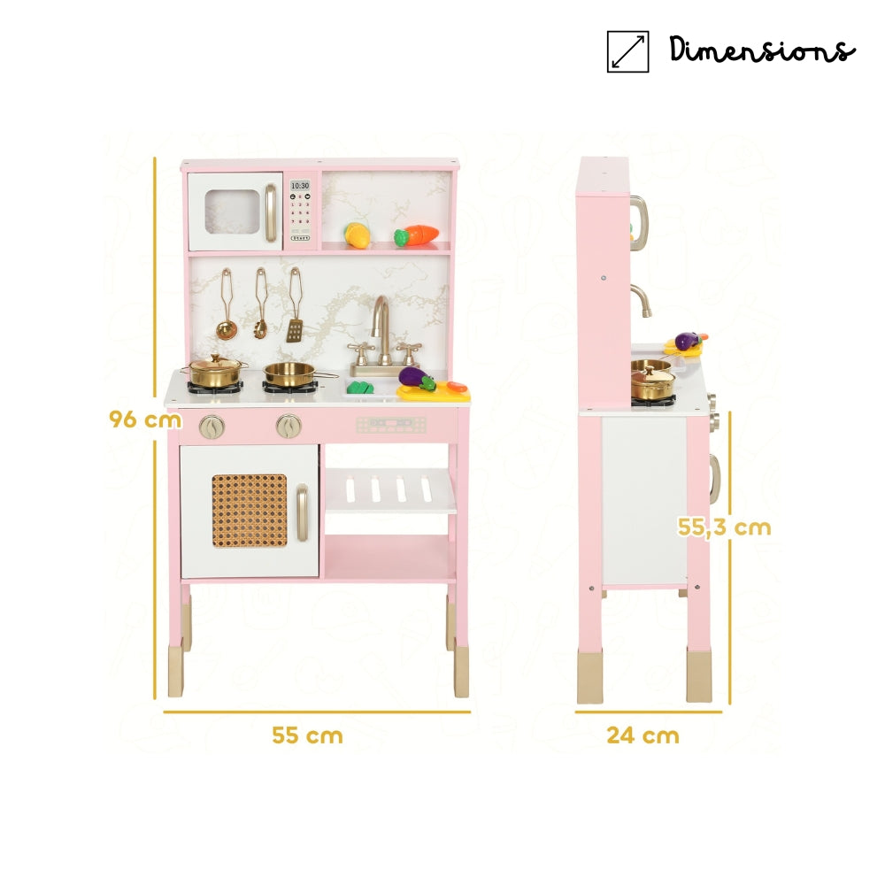 Cuisine enfant rose en bois avec four Tilda Kids