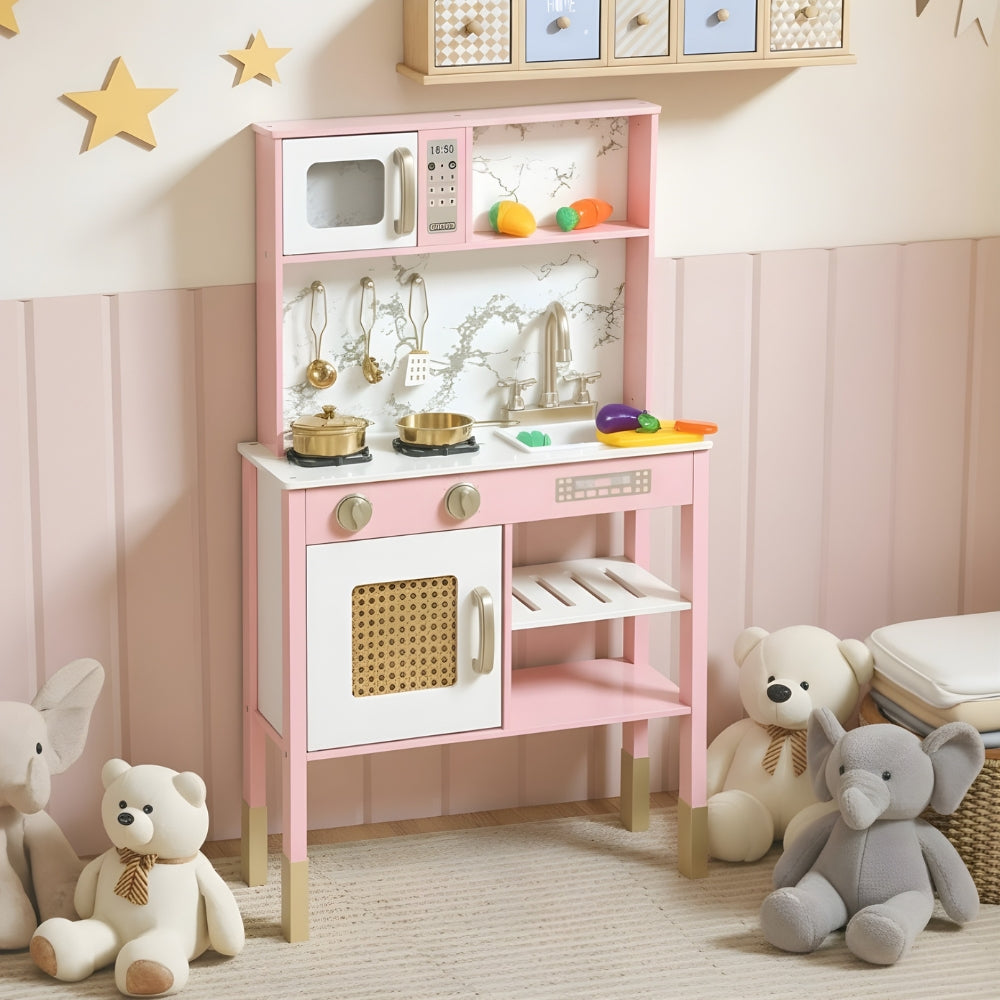 Cuisine enfant rose en bois avec four Tilda Kids