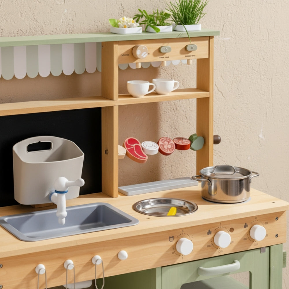 Cuisine enfant verte en bois avec four Tilda Kids
