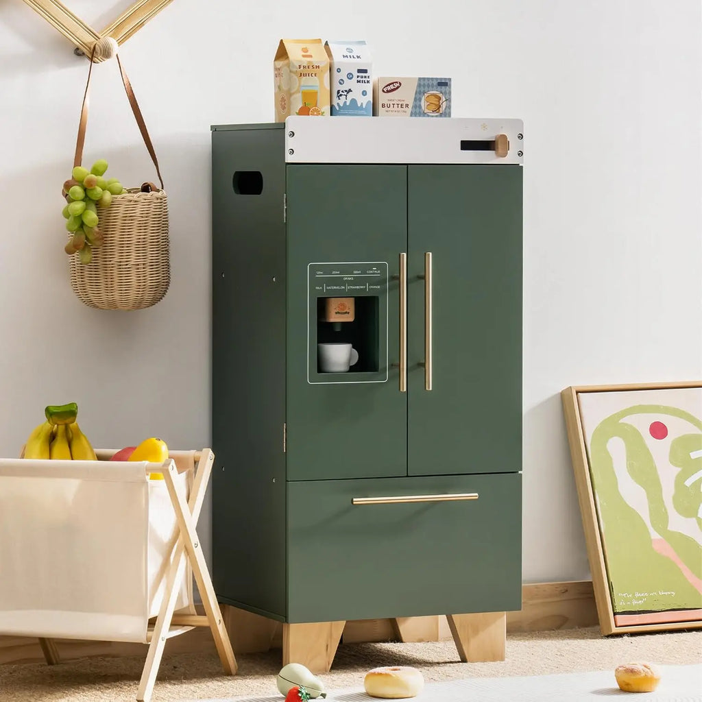 Frigo jouet en bois vert foncé pour enfant Tilda Kids
