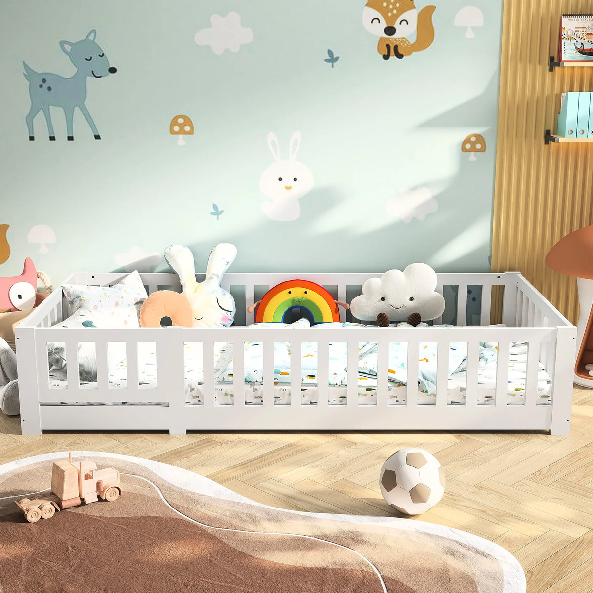 Lit blanc 90x200 cm avec barrières de sécurité pour enfant Tilda Kids