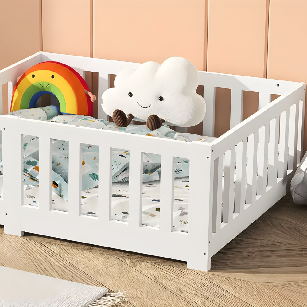 Lit blanc 90x200 cm avec barrières de sécurité pour enfant Tilda Kids