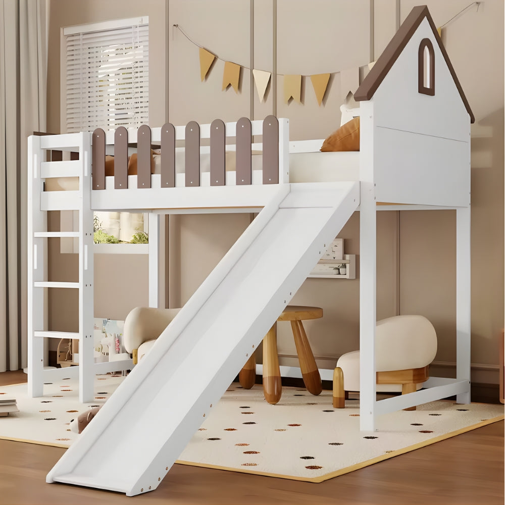 Lit cabane en hauteur avec toboggan pour enfant Tilda Kids