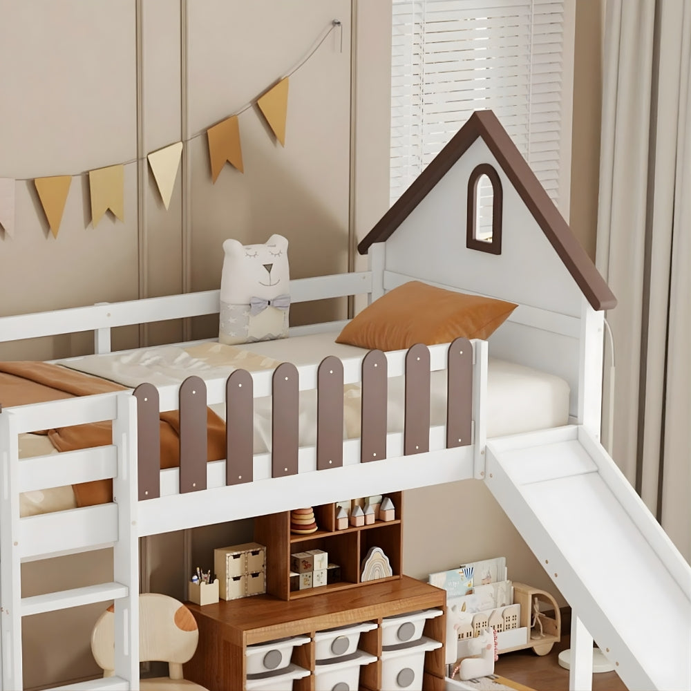 Lit cabane en hauteur avec toboggan pour enfant Tilda Kids