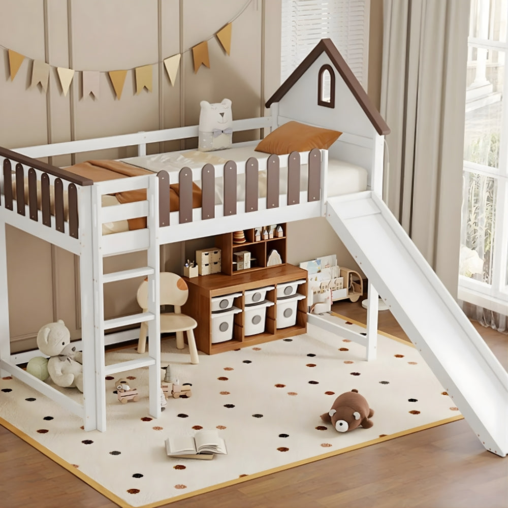 Lit cabane en hauteur avec toboggan pour enfant Tilda Kids