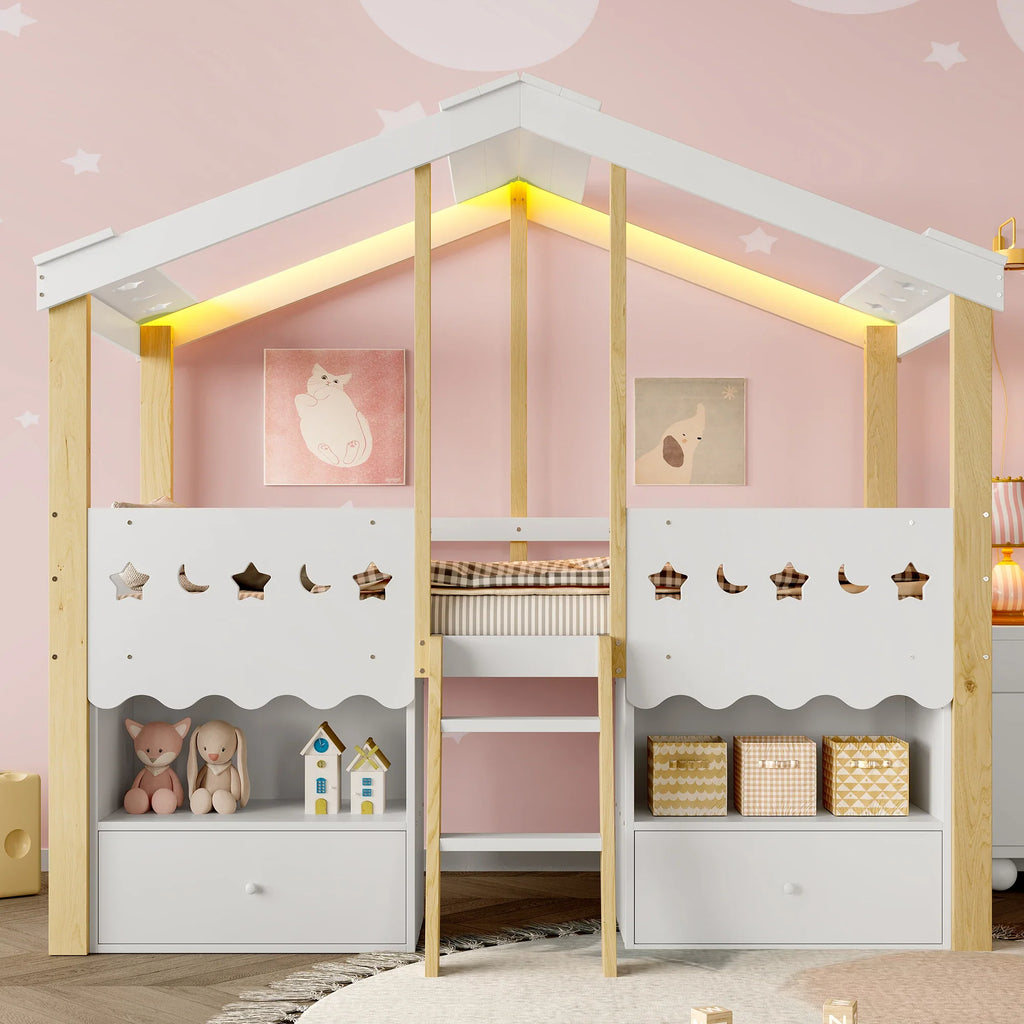 Lit cabane enfant avec rangements intégrés Tilda Kids