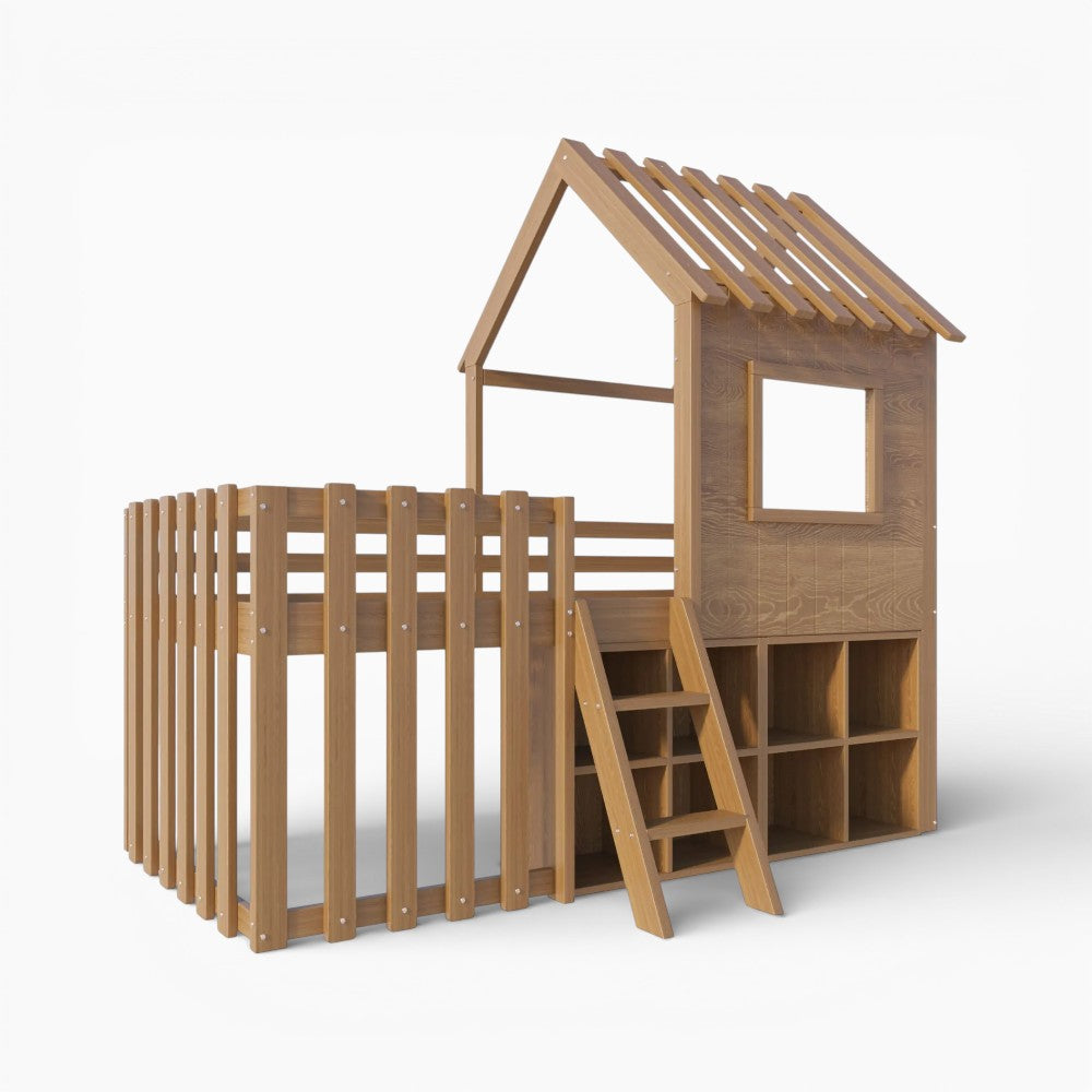 Lit cabane mezzanine avec rangement intégré Tilda Kids