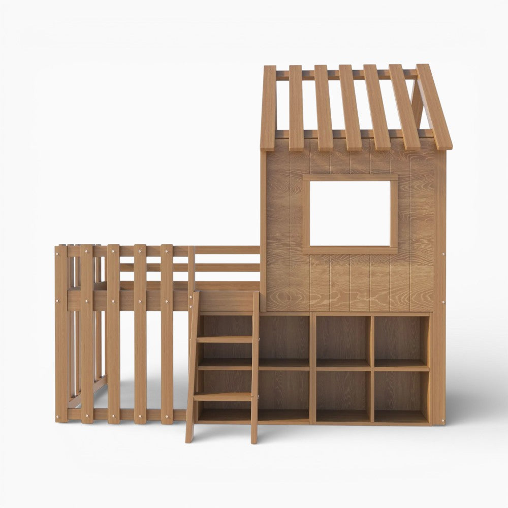 Lit cabane mezzanine avec rangement intégré Tilda Kids