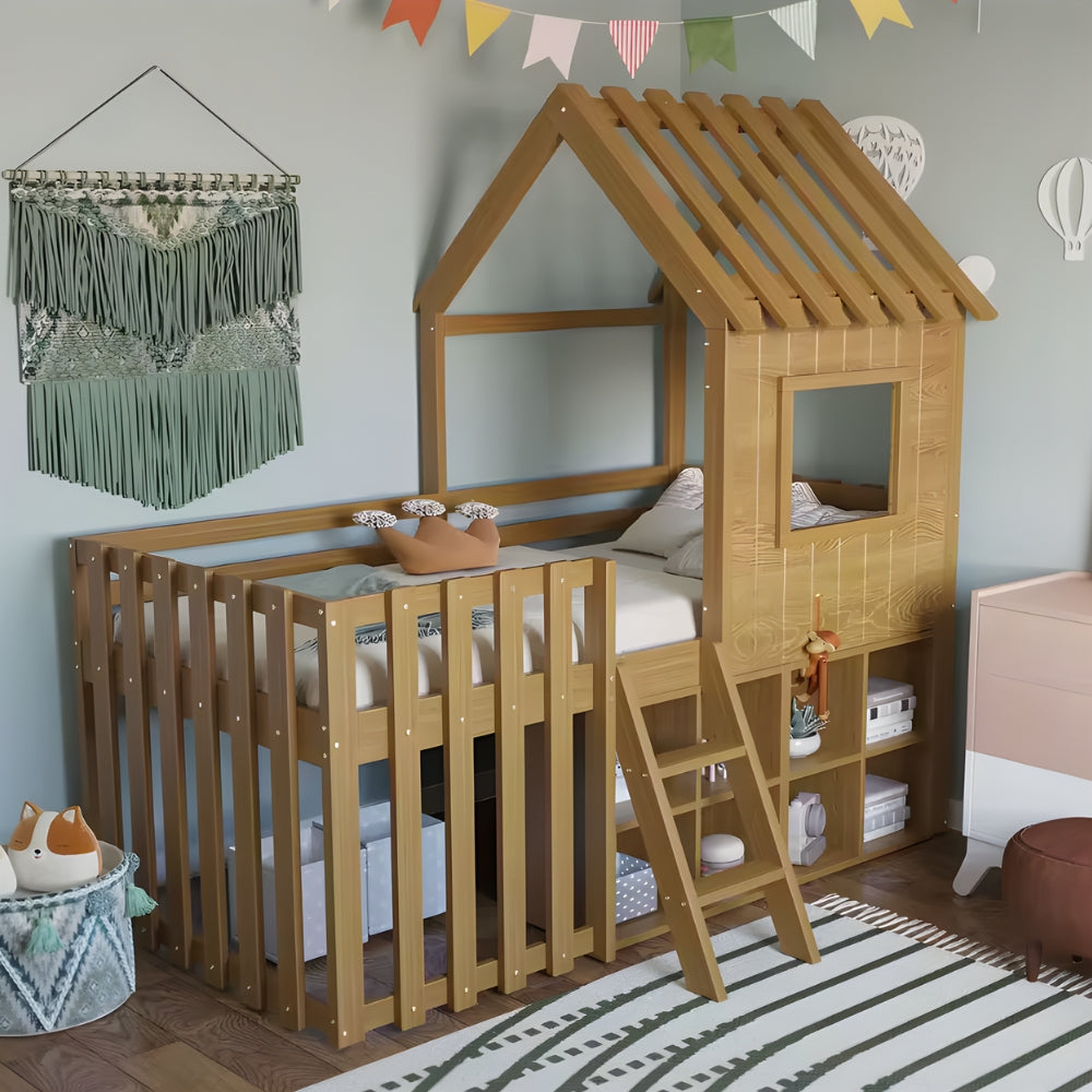 Lit cabane mezzanine avec rangement intégré Tilda Kids