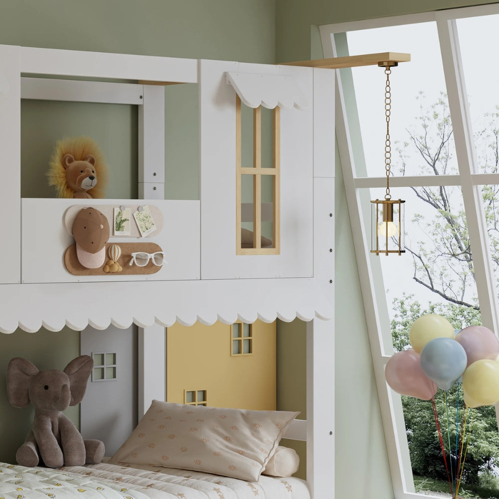 Lit cabane superposé avec rangement intégré Tilda Kids