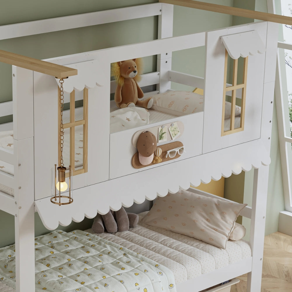 Lit cabane superposé avec rangement intégré Tilda Kids
