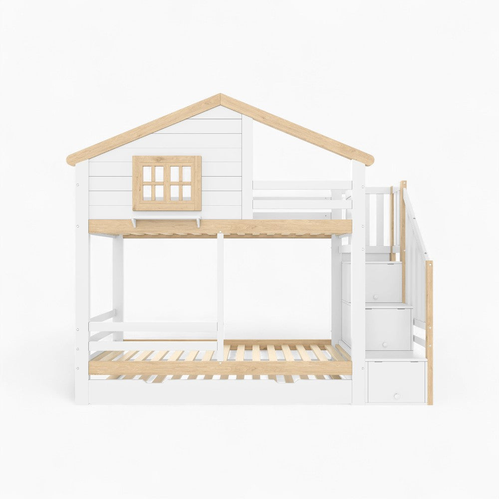 Lit cabane superposé avec rangements intégrés Tilda Kids