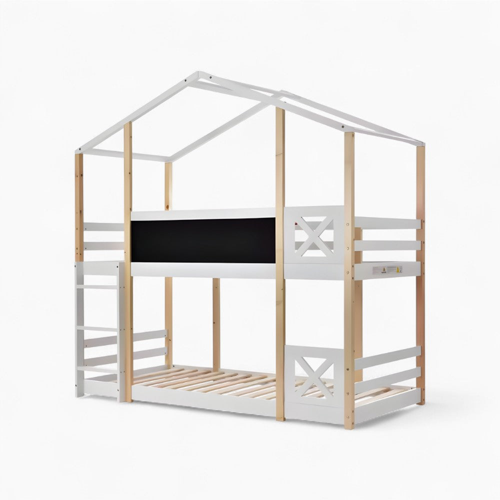 Lit cabane superposé avec toboggan enfant Tilda Kids