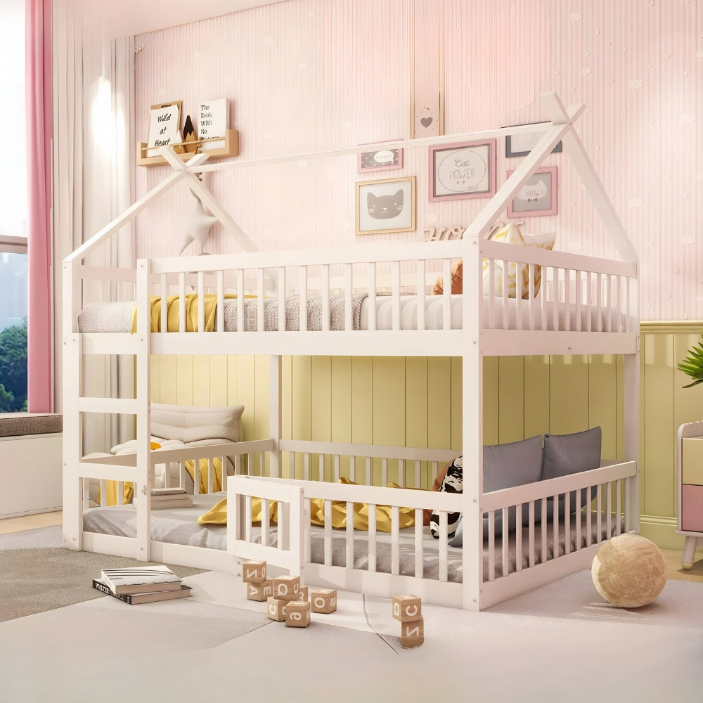 Lit cabane superposé blanc pour enfant Tilda Kids