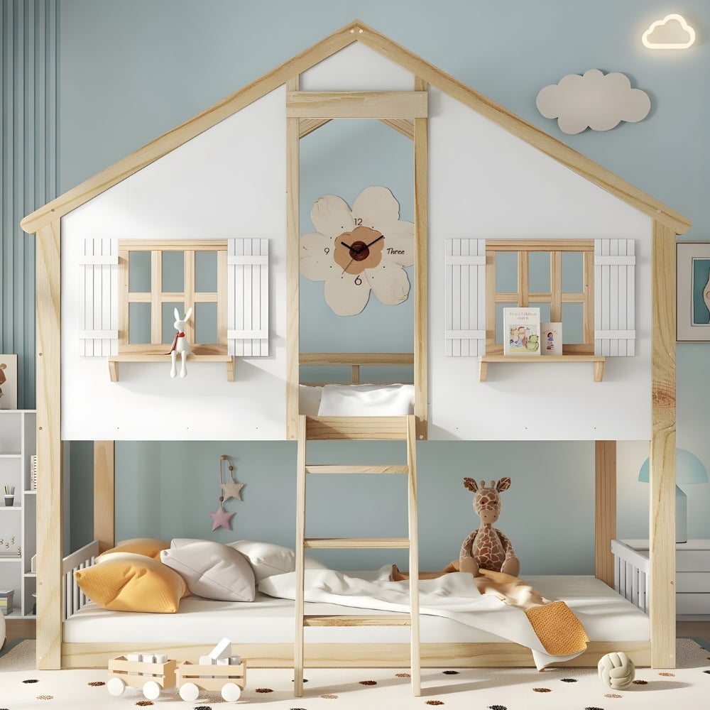 Lit cabane superposé enfant en bois Tilda Kids