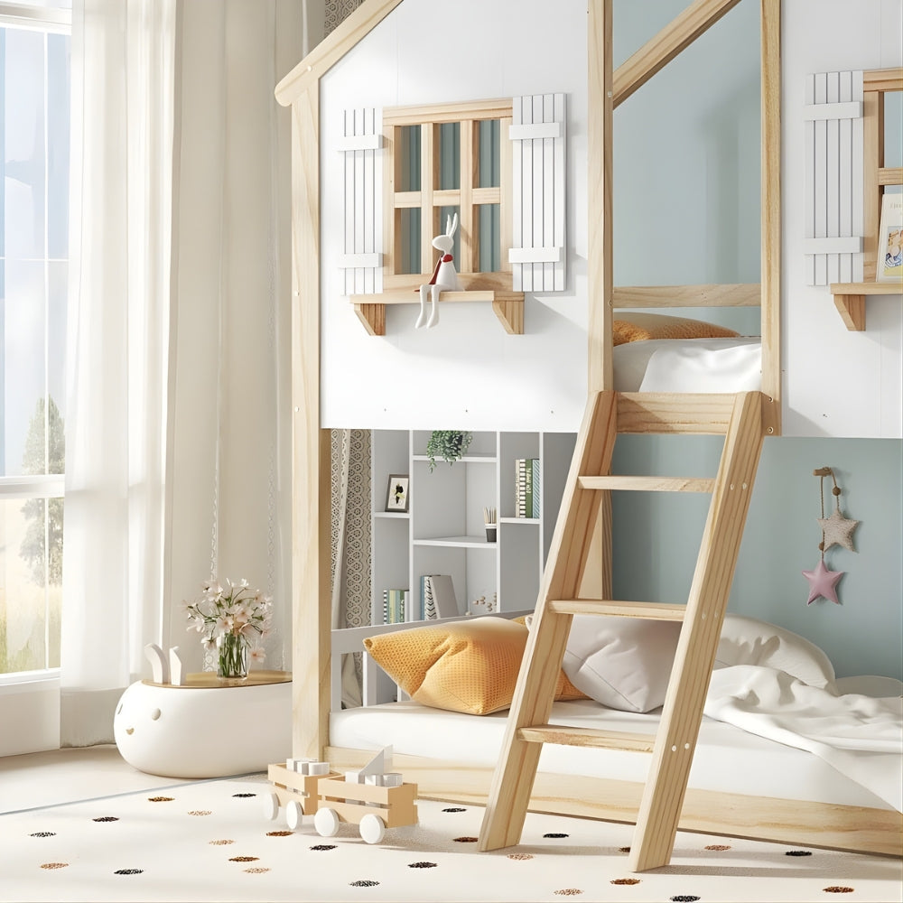 Lit cabane superposé enfant en bois Tilda Kids