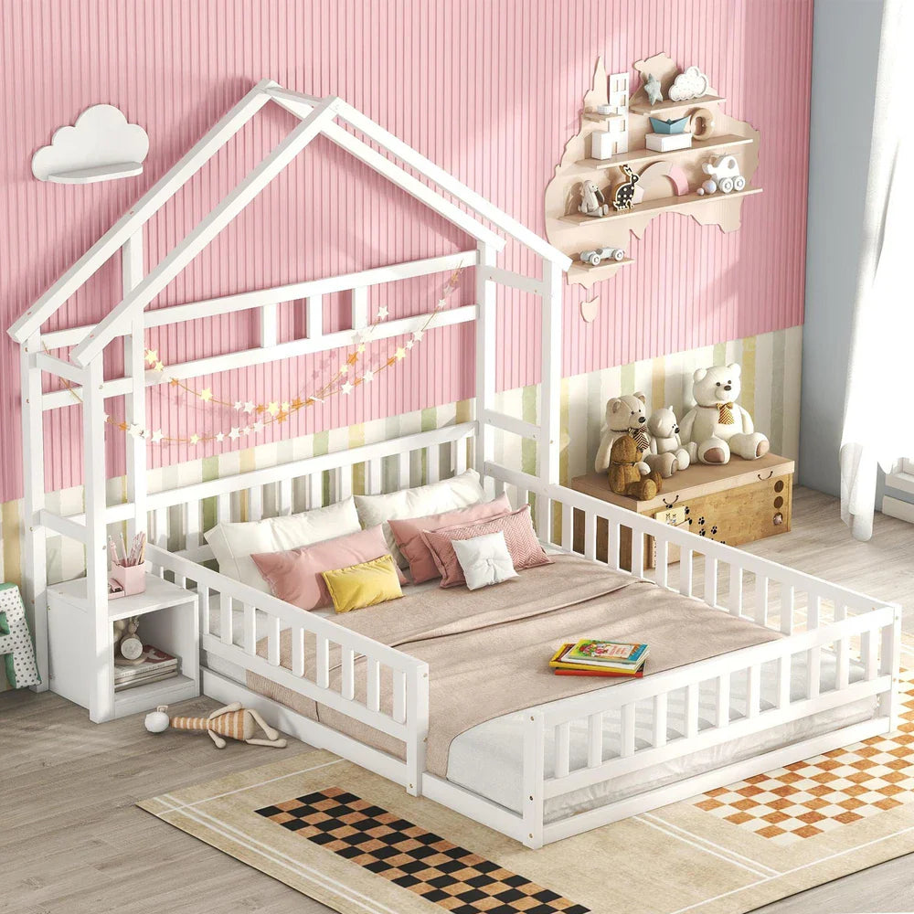Lit double cabane enfant 140x200 blanc Tilda Kids
