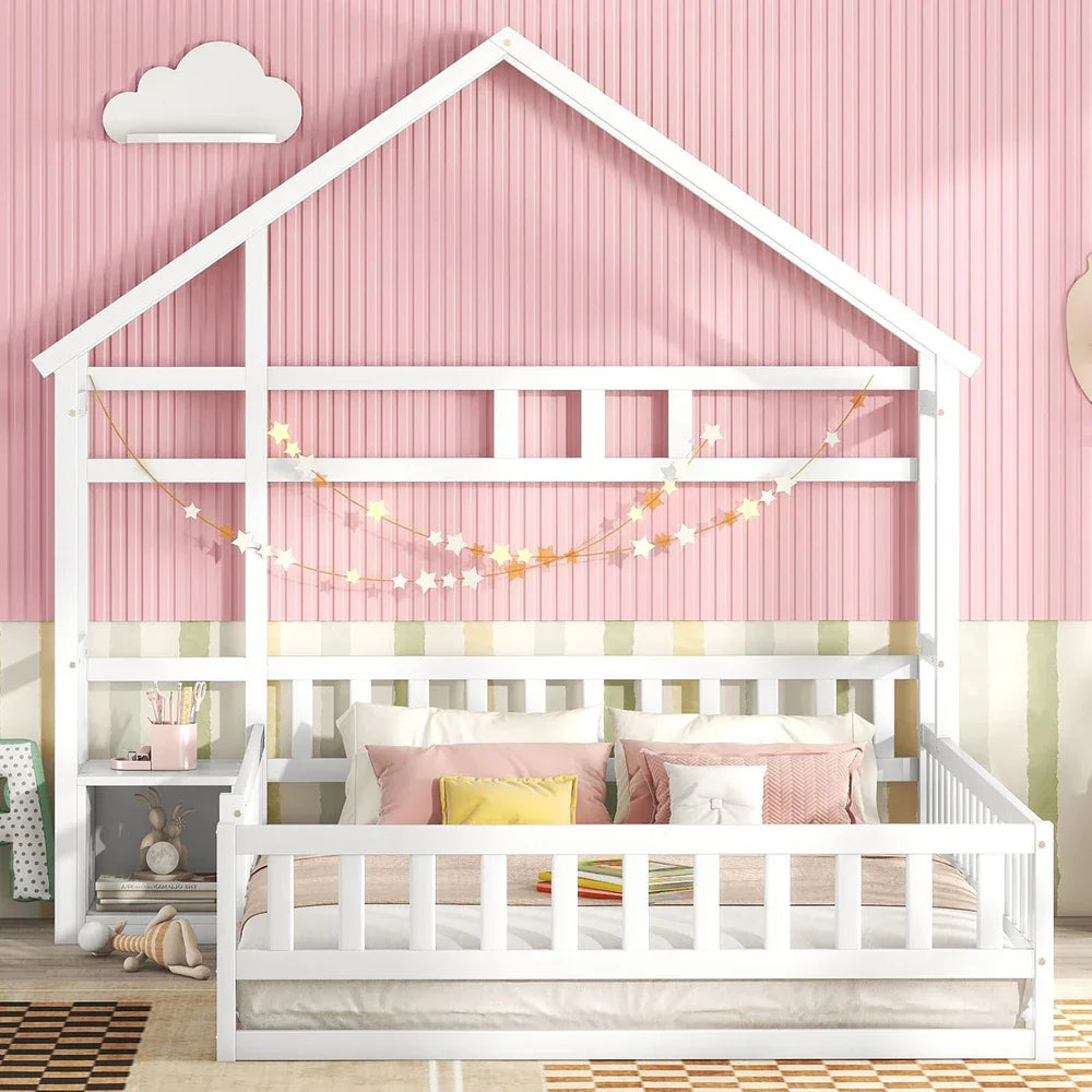 Lit double cabane enfant 140x200 blanc Tilda Kids