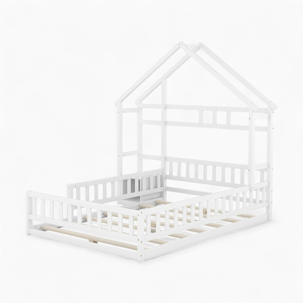Lit double cabane enfant 140x200 blanc Tilda Kids