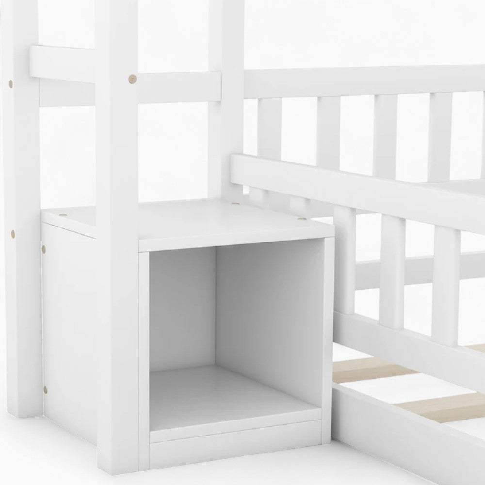 Lit double cabane enfant 140x200 blanc Tilda Kids