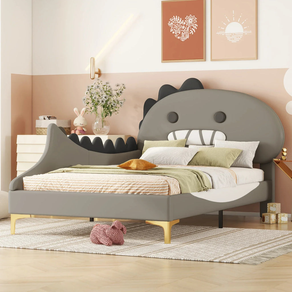 Lit enfant dinosaure gris 90x200 cm Tilda Kids