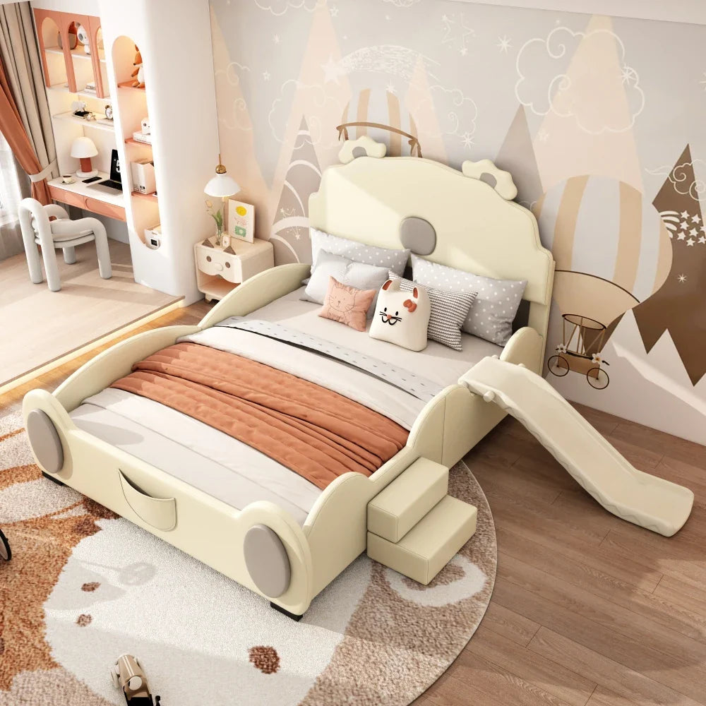 Lit enfant ours avec toboggan 140x200 Tilda Kids