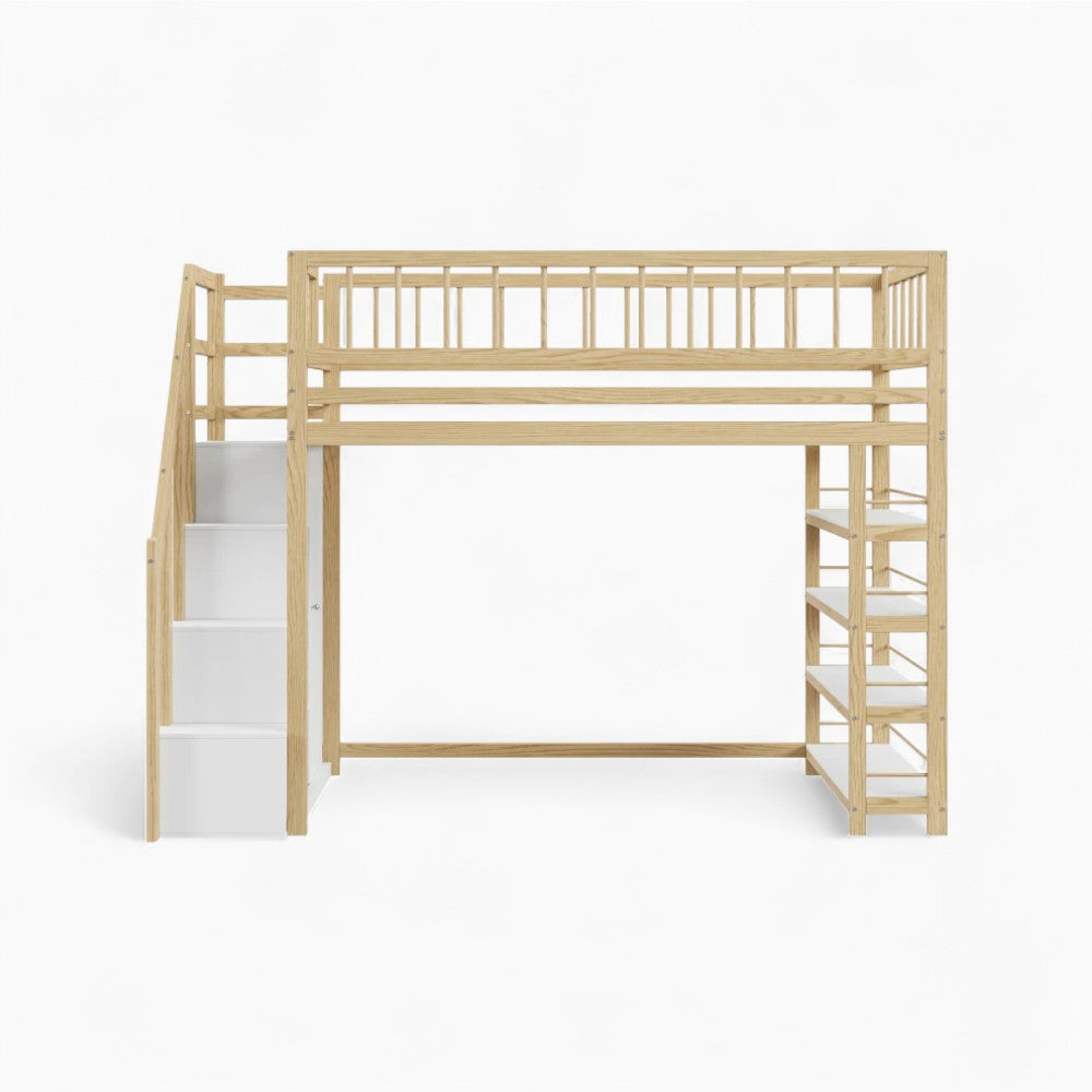 Lit mezzanine enfant avec rangements intégrés Tilda Kids