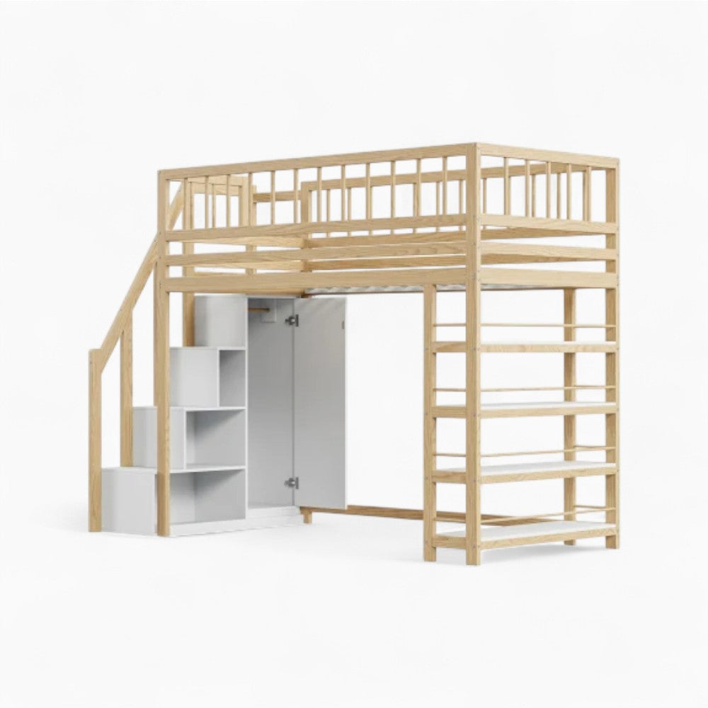 Lit mezzanine enfant avec rangements intégrés Tilda Kids
