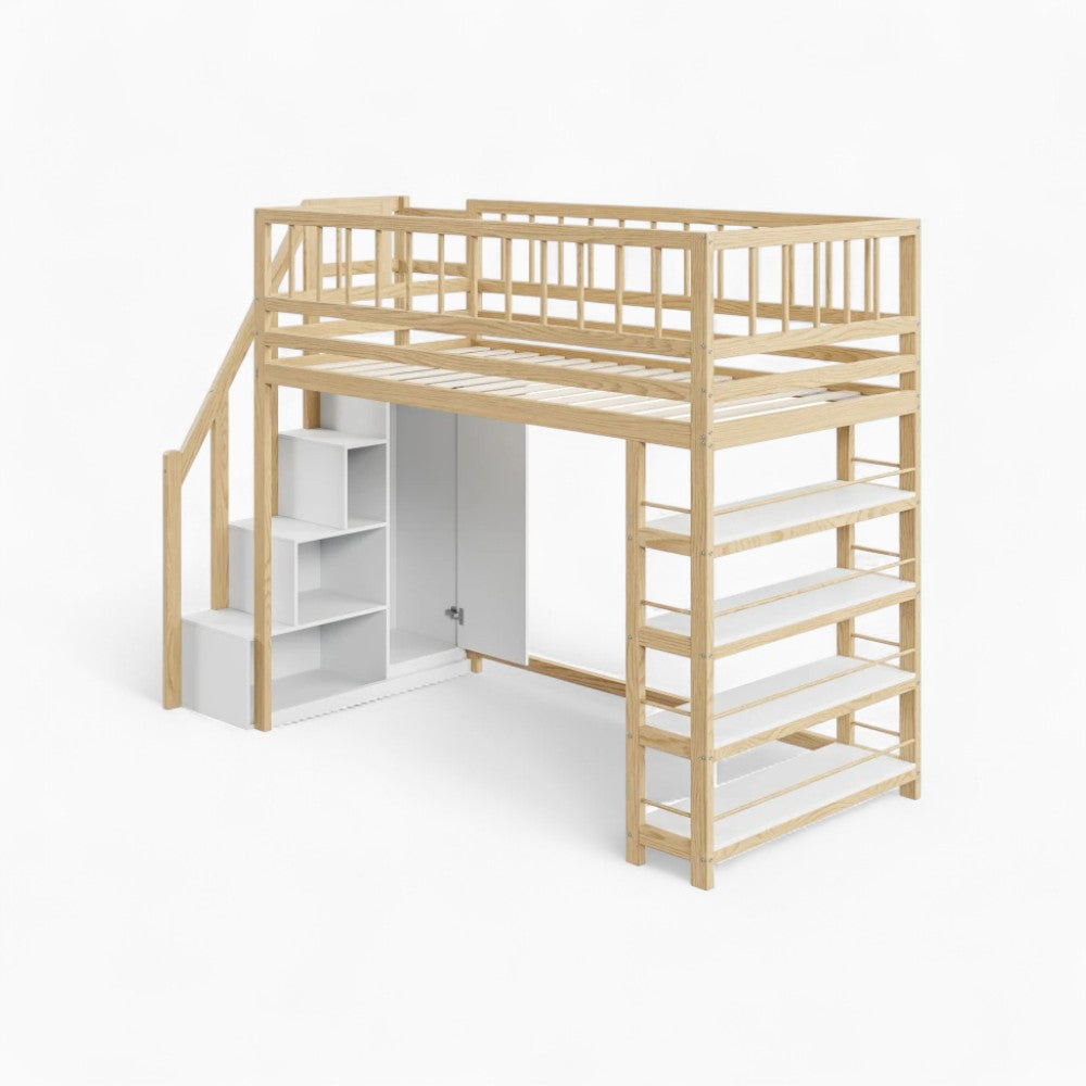 Lit mezzanine enfant avec rangements intégrés Tilda Kids