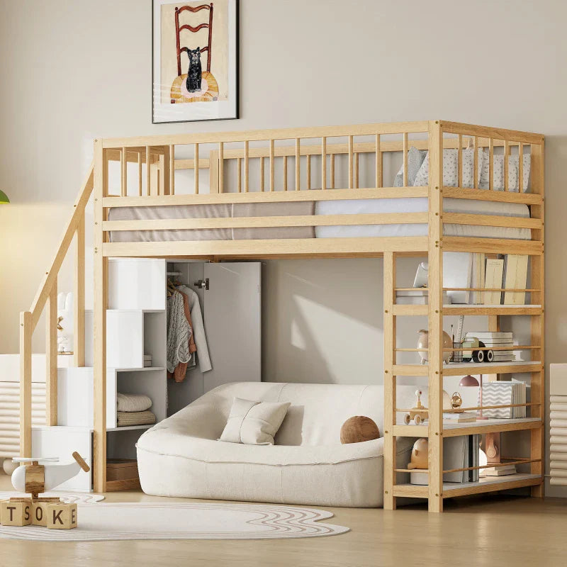 Lit mezzanine enfant avec rangements intégrés Tilda Kids