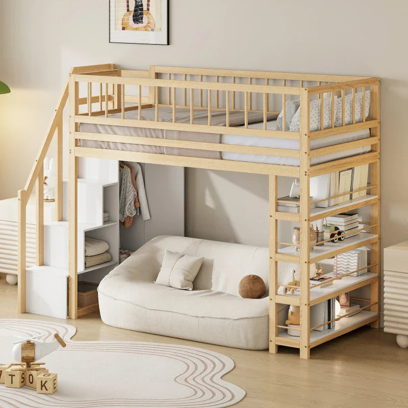 Lit mezzanine enfant avec rangements intégrés Tilda Kids
