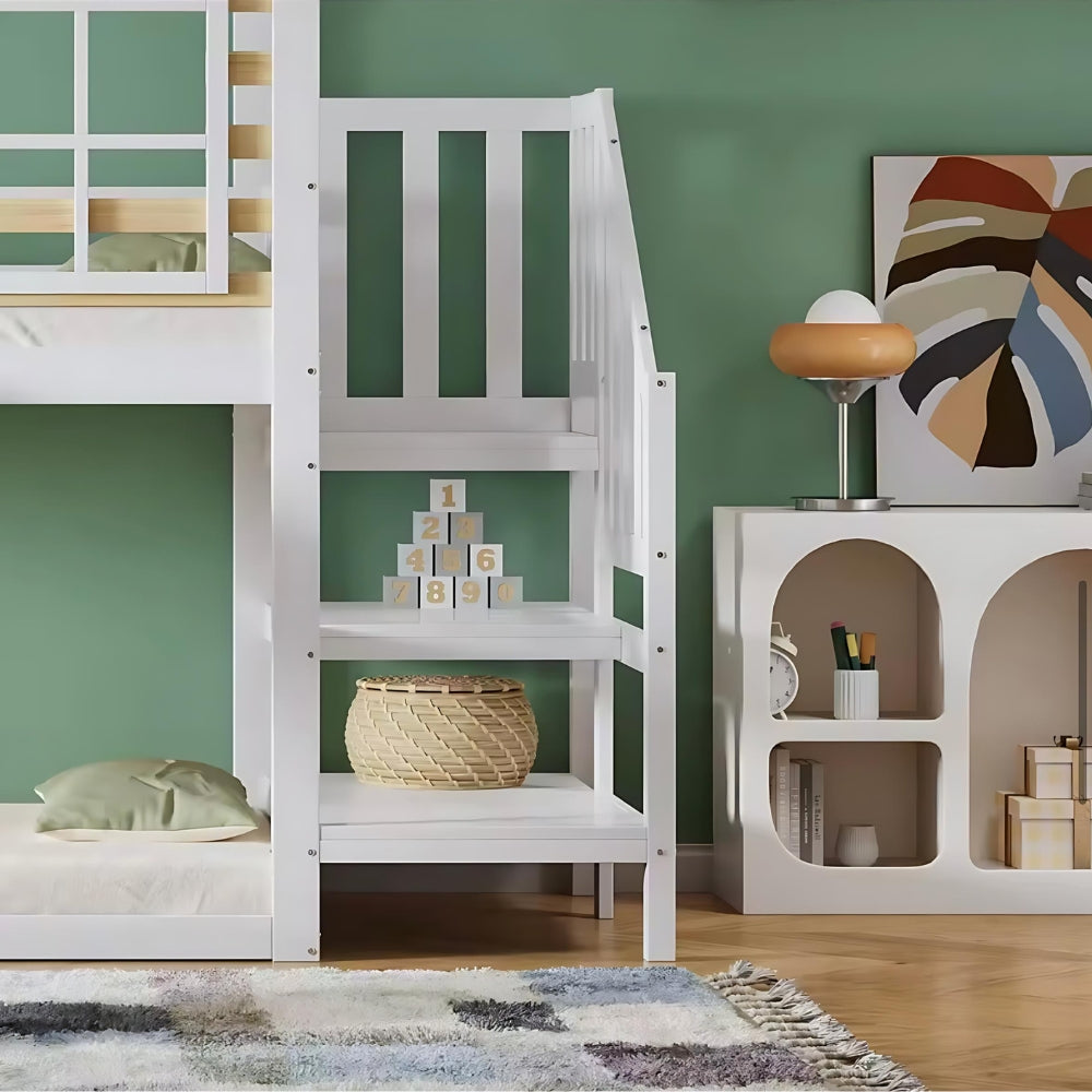 Lit superposé cabane avec toboggan pour enfant Tilda Kids