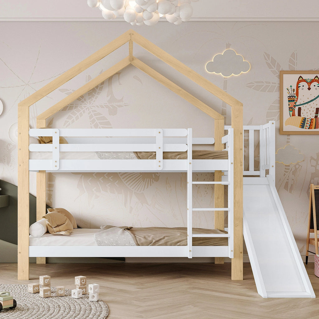 Lit superposé cabane avec toboggan Tilda Kids