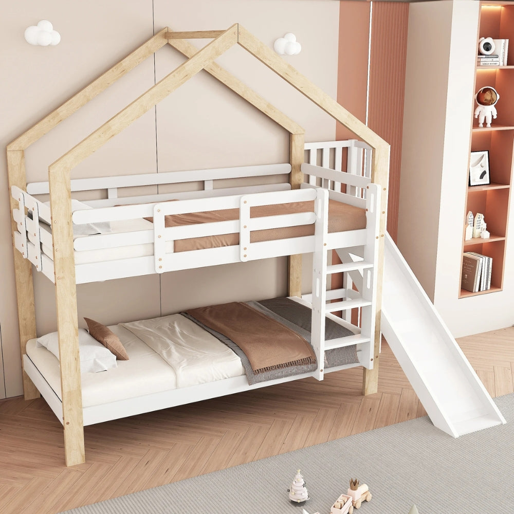Lit superposé cabane avec toboggan Tilda Kids