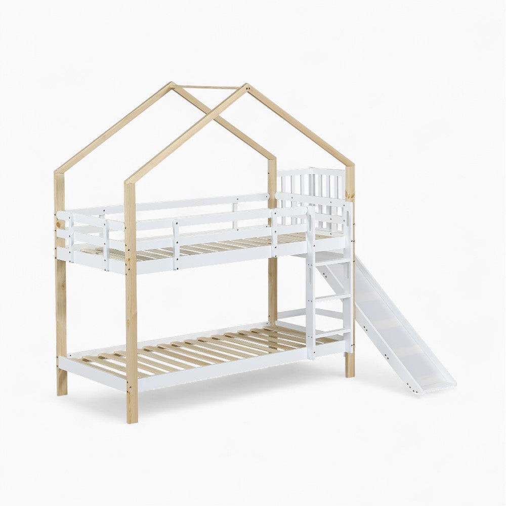Lit superposé cabane avec toboggan Tilda Kids