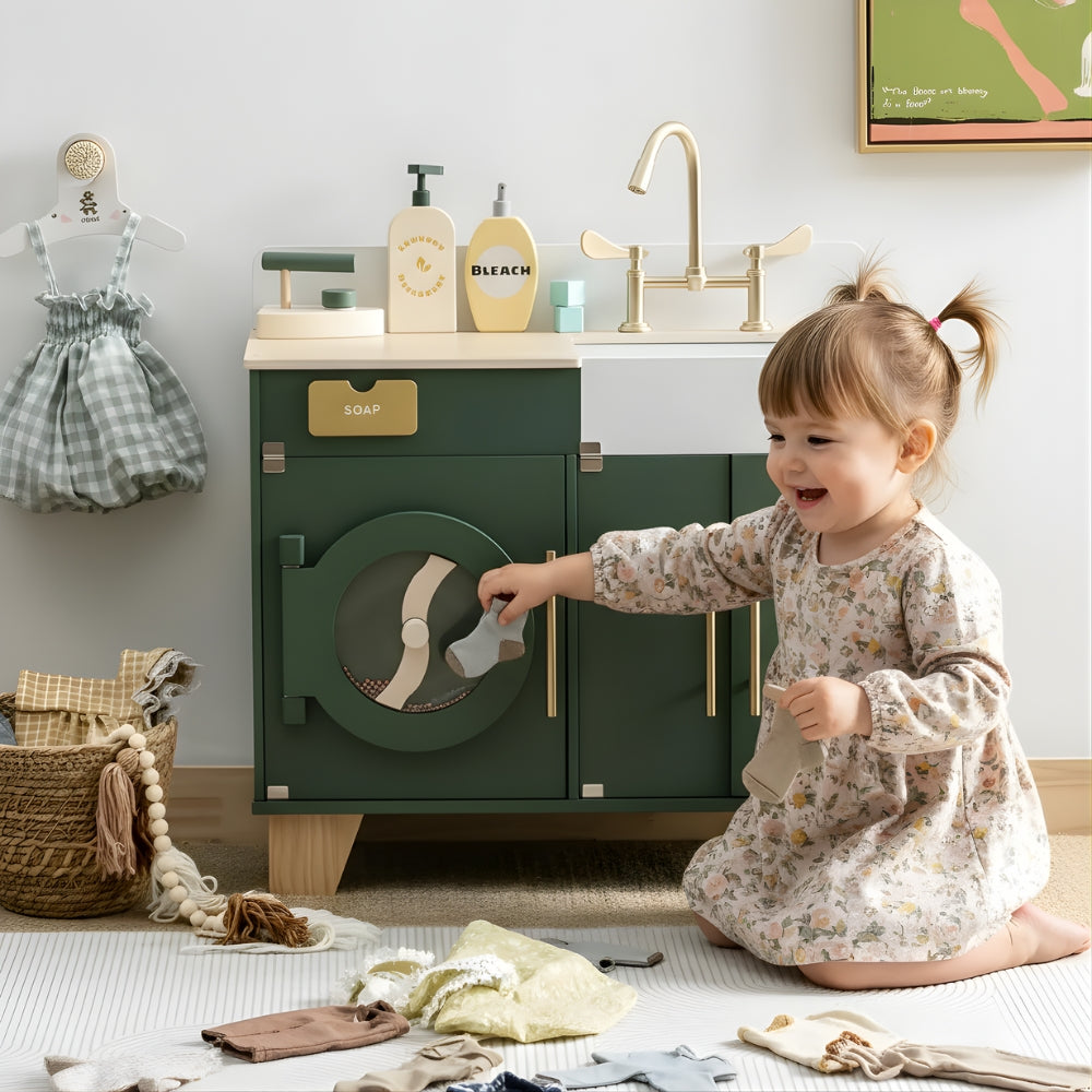 Machine à laver enfant en bois vert foncé Tilda Kids
