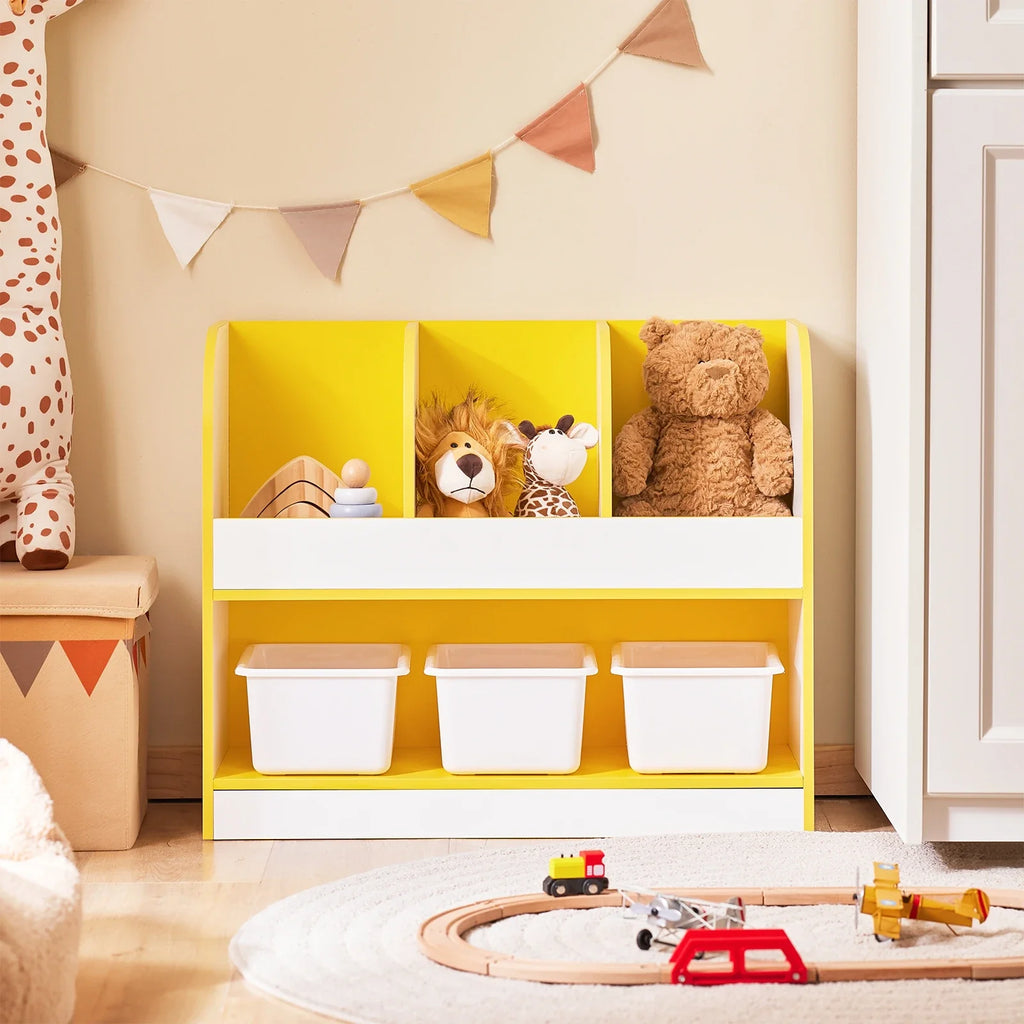 Meuble de rangement enfant jaune avec bacs amovibles Tilda Kids